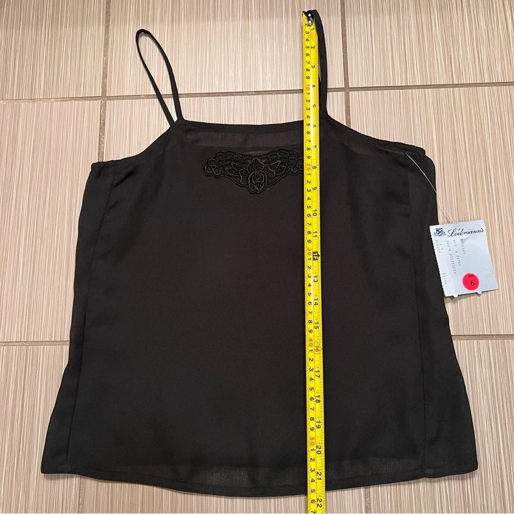 Vintage black cami camisole tank top‎ lingerie XS 70s 80s NWT - Picture 9 of 10